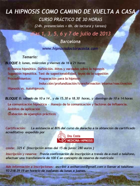 Curso de hipnosis julio 2013