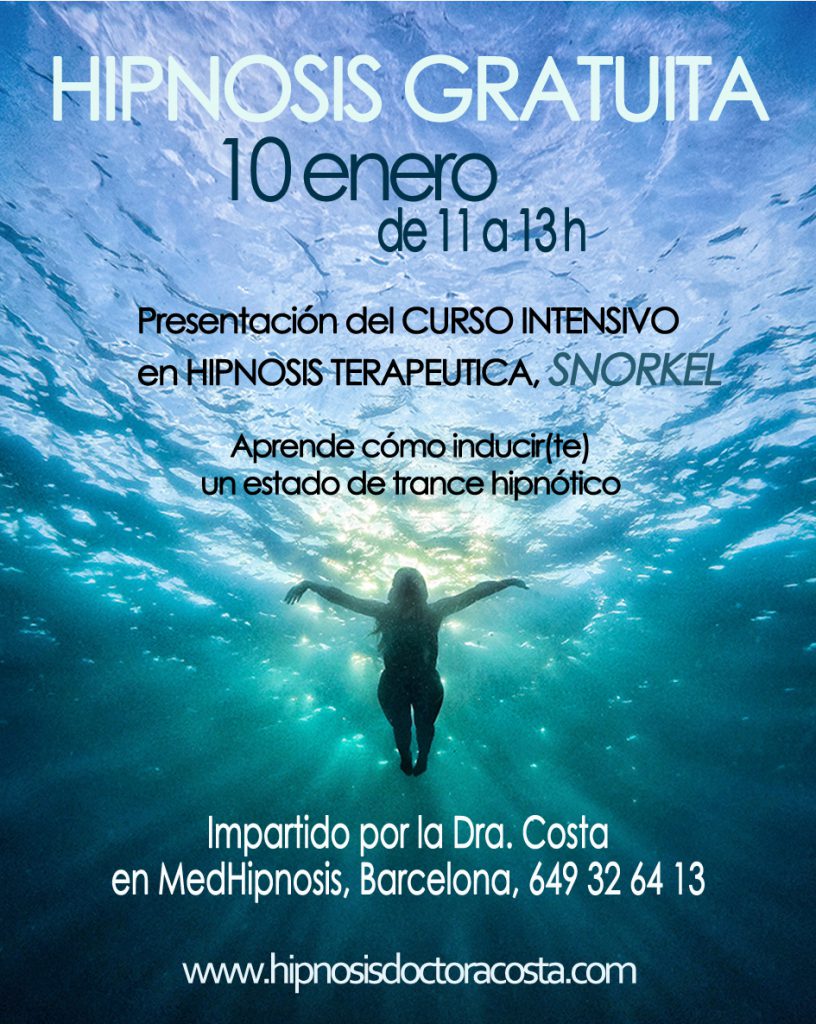 Hipnosis gratuita con la Dra. Esther Costa - Jueves 10 de enero de 2019 en MedHipnosis, Barcelona
