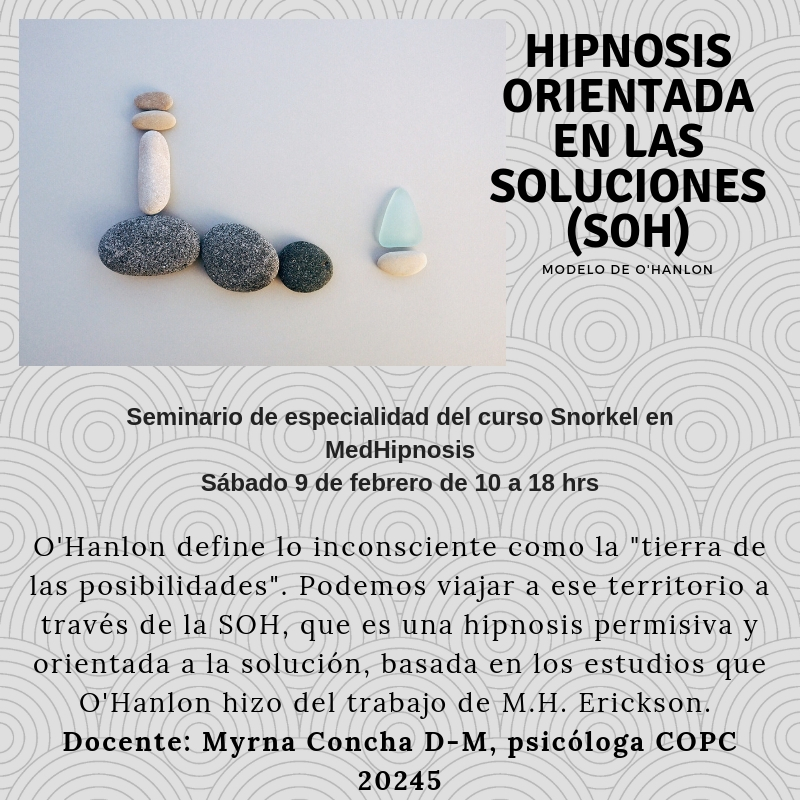 Seminario "Hipnosis centrada en las soluciones (SOH)". Por Myrna Concha en MedHipnosis