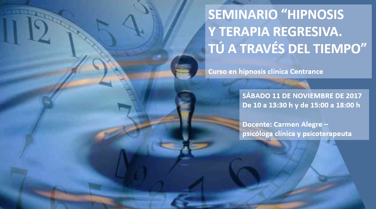 Poster Seminario Hipnosis y Terapia Regresiva con Carmen Alegre en MedHipnosis
